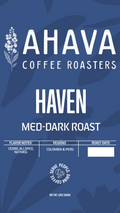 Haven medium-dark roast coffee blend label by Ahava Coffee Roasters